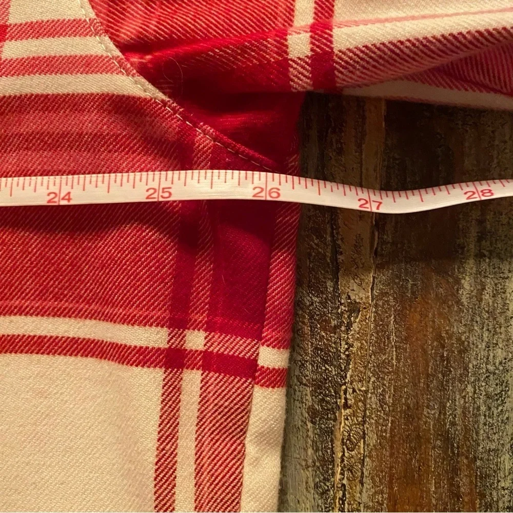H&M Plaid Button Up Shirt w/ Pocket Red & Cream size Women’s Medium- Super Soft - Picture 10 of 11